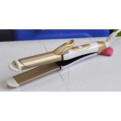 China Gepersonaliseerd logo 2 in 1 haarcremper straightener en curling ijzer aangepast Te koop