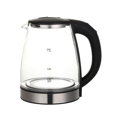 China Zoemi Wireless Hot Function Kettle 360 ​​Degree Base Kitchen Glass Water Electric Kettle Appliance for sale