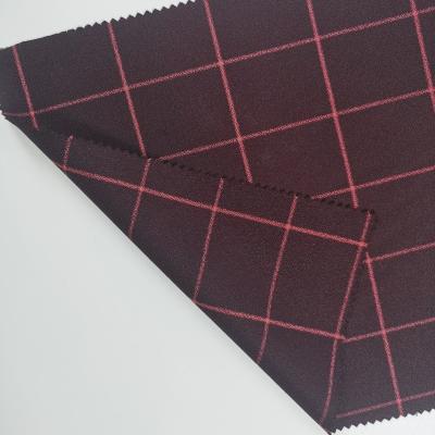 China Anti Pill Customized TR Spandex Woven Fabric  with Big Checks Crepe Fabric for Men's Suits for sale