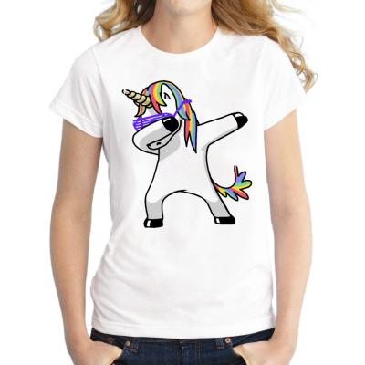 China Unicorn Printed Summer Funny Anti-pilling Women's Short Sleeve T-Shirt for sale