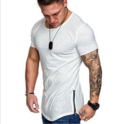 China Anti-Shrink Sports Slim Color Men's Sheer Edge Zipper Customized Sports T-Shirt for sale