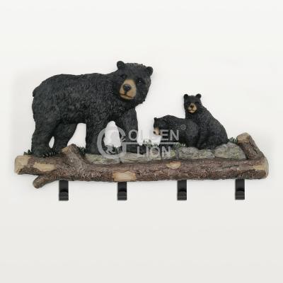 China Europe Resin Mother Bear and Baby Bears Hooks Wall Decor Hook for Clothes for sale