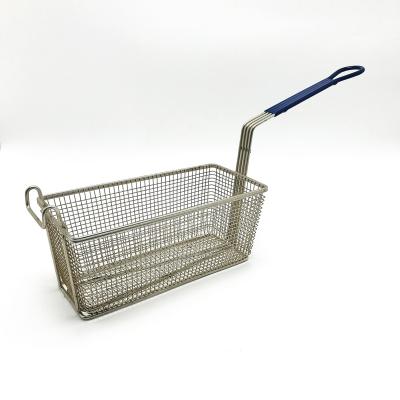 China Sustainable SUS 304 Stainless Steel Cooking Frying Basket For Kitchen for sale