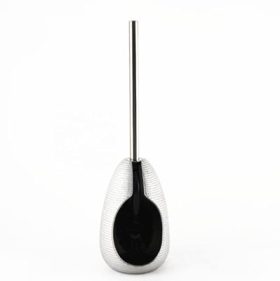 China BSCI Modern Bathroom Ceramic Silver Toilet Brush Holder for sale