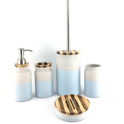 China BSCI SH191102 Sustainable Ceramic Bathroom Accessories Set 5 Pieces for sale