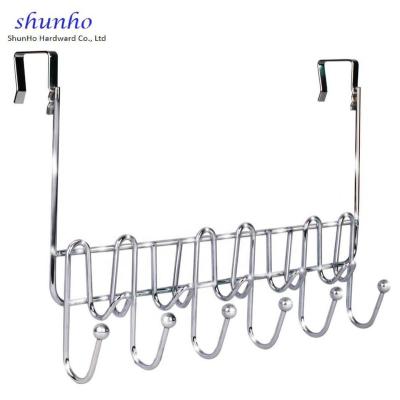 China Viable Over Door Organizer Rack, 11 Hook Chrome Plated for sale