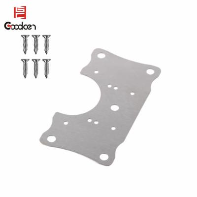 China Modern Furniture Hardware Repair Kitchen Hidden Cabinet Door Hinge Repair Plate With Hole for sale