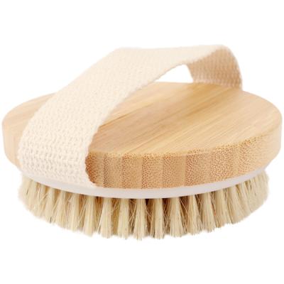 China WELLRICH All Natural Body Scrub Brush with Bamboo Handle, Body Massager Brush for Dry Cellulite and Lymphatic for sale