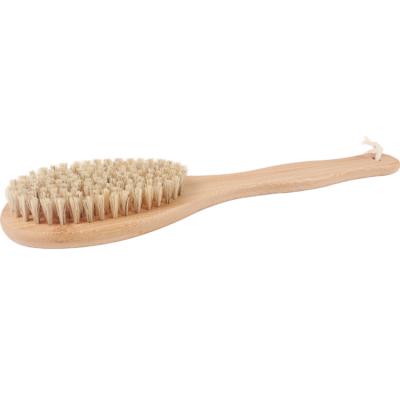 China Long Handle WELLRICH Shower Body Exfoliating Brush, Back Cleansing Bath Scrubber with Long Wooden Handle, Dry or Wet Exfoliator Skin Brush for sale