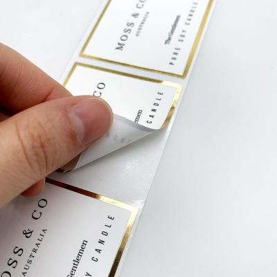 China Custom Waterproof Waterproof Private Candles Labels, Matte Gold Foil Sticker Label Printing for sale