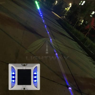 China IP68 Aluminum Alloy Road Reflector Road Cat Eye Aluminum Solar Road Stud Sidewalk Solar Beacon Light for sale