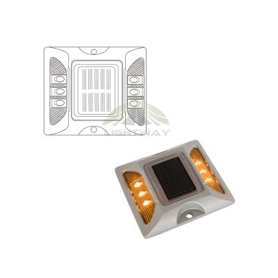 China Aluminum Alloy Manufacturer Price High Brightness Reflective Flashing Aluminum Led Cat Eye Solar Road Stud for sale