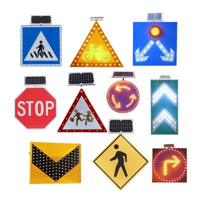 China Aluminum& Solar Powered Galvanized Sheet LED Traffic Light Speed ​​Limit Flasher Solar Powered Flashing Sign For Pavement Road for sale