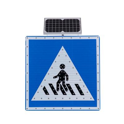 China M& Galvanize d sheet solar led traffic post panel with light led traffic post to slow flashing solar traffic post for sale