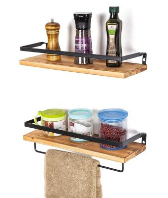 China 2019 Best Selling Solid Wood 2 Set Carbonized Rustic Wood Wall Shelves Wholesaler&Factory&Seller for sale