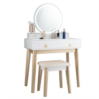 China Amazon Best Selling Contemporary Makeup White Dressing Table With Mirror And Stool for sale