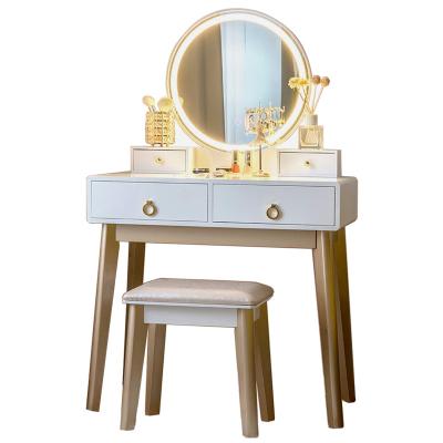 China PANEL Mail Order Packing Single Mirror Dressing Table With 3 Color Touch Screen Dimming Control for sale