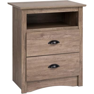 China Nightstand Wooden Storage Cabinet 2 Drawers Modern Design Bedroom Bedside Furniture Table 2 Drawers for sale