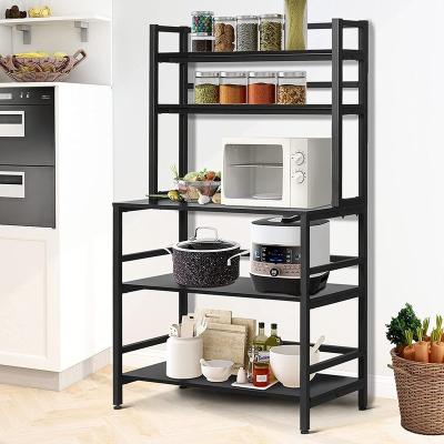 China PANEL Best Supplier Kitchen Furniture Organizer Easy Assembly 5 Tiers Microwave Oven Metal Bakers Rack Kitchen Storage Shelf New for sale