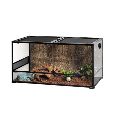 China REPTIZOO Viable 120 Gallon 454 L Mini Greenhouses Large Reptile Greenhouse Chameleon Cage Snake Tank Glass Fence For Bearded Dragon for sale