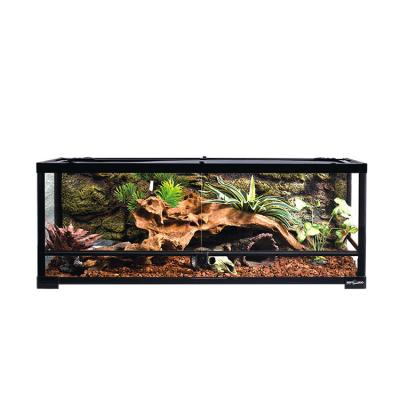 China REPTIZOO Viable RK0118 Knock Down Reptile Big Mini Greenhouse Flat Packed Newly Upgraded All Glass Enclosure With Top Ventilation for sale