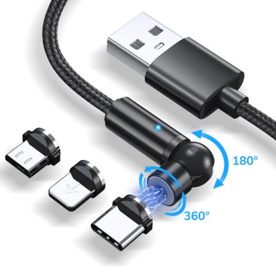 China 540Â ° 3 in 1 Rotation 2M Type C Micro 8 Pin Magnetic Adapter USB Charging Cable for PS5 for PS4 Game Controller for sale