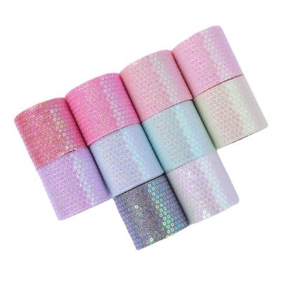 China 6cm Width 10yard Print Tulle Shrink-Resistant Roll Knitted Mesh Roll DIY For Hair Accessories for sale