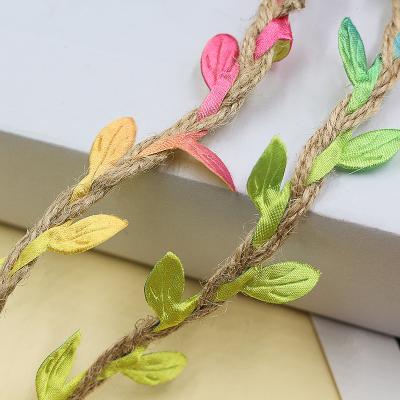 China Sustainable Trim Lace Roll Colors Leaves Woven Hemp Rope Simulation Rattan DIY Photo Wall Gardening Natural Corner Decoration for sale