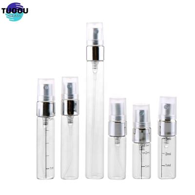 China Oil container Hot sale 3ml 5ml 10ml 2ml clear glass sample 15ml empty mini perfume spray bottle container for sale