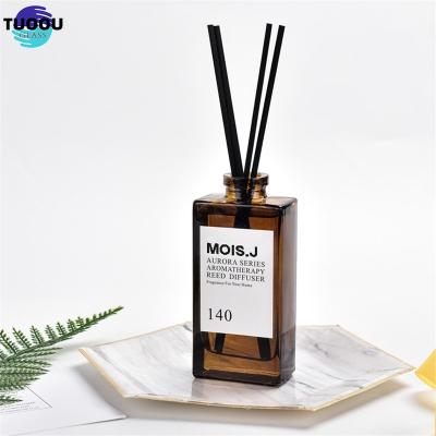 China Personal Care Hot sale Aromatherapy glass bottle Reed Diffusion Bottles Rectangular Square Glass Amber Aramis Bottle for sale