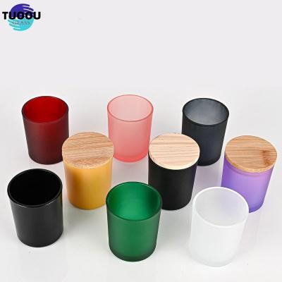 China Home Decoration Wholesale Hot Sale Luxury Glass Multi color Candle Cans for sale