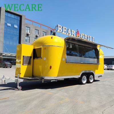 China Vegetable processing plant WECARE street snack fast food carts car trailers mobile food supply truck for sale for sale