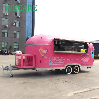 China Mobile Vegetable Processing Plant WECARE Street Fast Food Trucks Kitchen Food Trailer Air Stream Food Carts With CE for sale