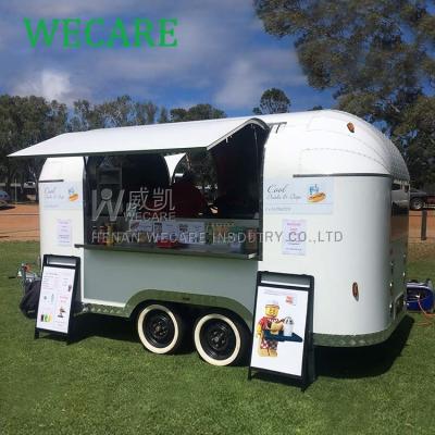 China WECARE white color vegetable processing factory mobile food trailer food trucks with snack machine for sale