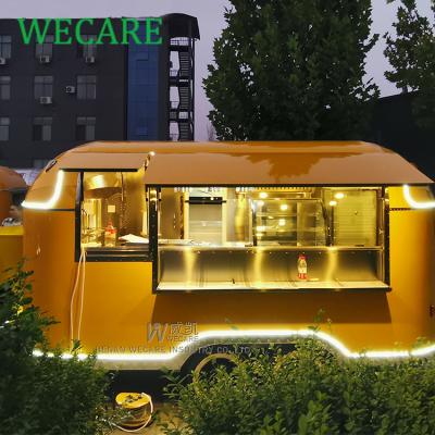 China Processing factory WECARE small food trailer street ice cream cafe food vegetable cart/food van with CE for sale