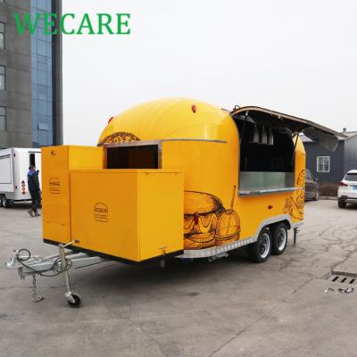 China Vegetable Processing Factory WECARE Mobile Food Cart CE Hamburger Fast Food Trailer Street Food Truck for sale