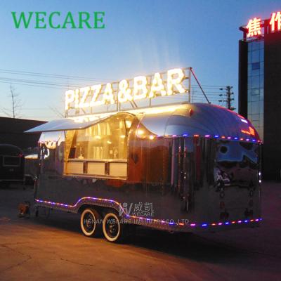 China Vegetable Processing Plant WECARE EEC Fast Food Van Cart Stainless Steel Food Hot Dog Trailer Truck Valid Mobile Air Stream for sale