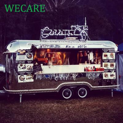 China WECARE Vegetable Processing Plant CE Certified Mobile Airstream Coffee Food Truck Kitchen Food Trailer for sale