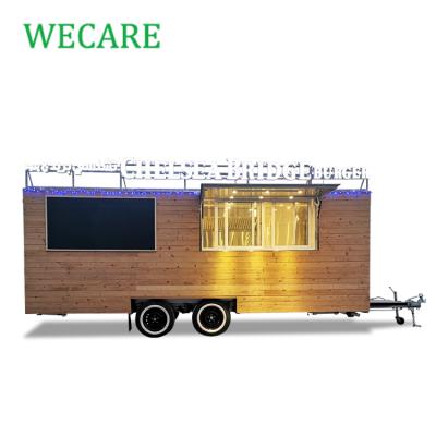 China Wooden square shape design winery burger truck mobile food trailers for sale usa for sale