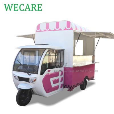 China Vegetable Processing Factory WECARE Hot Dog Ice Cream Food Cart Truck Street Fast Food Carts Electric Tricycle For Sale for sale