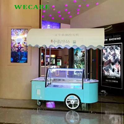 China WECARE Fashion Ice Cream Trucks Mobile Food Cart Wheels for sale