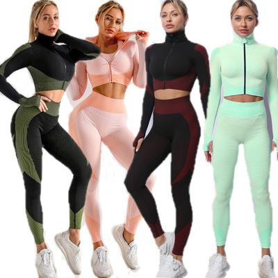 Chine 2021 Nouveau ensemble antibactérien en 3 pièces Courir Courir Vêtements de sport Vêtements de sport Vêtements de sport Vêtements de sport Vêtements de sport Vêtements de yoga à vendre