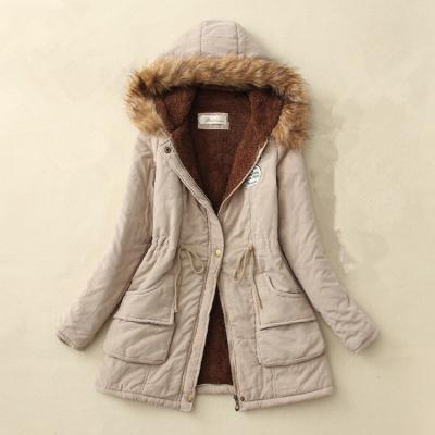 China 2019 Winter Jacket Women Breathable Casual Thick Parka Jacket With Warm Wool Lining Fur Collar for sale