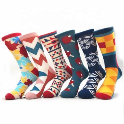 China Antibacterial Custom Colorful Funky Socks For Men Cotton Fashion Patterned Socks for sale