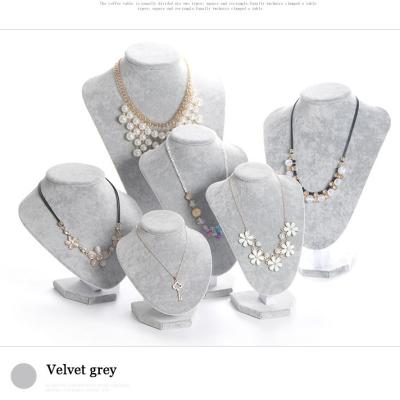 China Leather and Foam According to Customer Requirement Factory Supply High Quality Jewelry Display Rack Store Making Kit Gray Mannequin Stand Set for sale