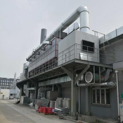 China Equipo de tratamiento de residuos orgánicos de gases industriales Vocs Filtro seco + Adsorción de carbono activado + Combustión catalitica en venta