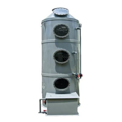 China Customized Acid Alkali Waste Gas Treatment System PP Stainless Steel Material Spray Tower Wet Scrubber for sale