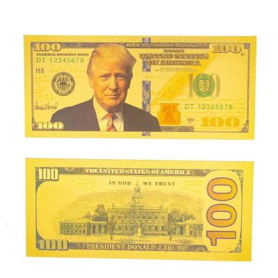 China Promotional Europe 100 USD One Hundred Dollar Donald Trump 1000 Bill Gold Foil Banknote For Collection for sale