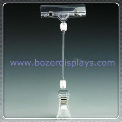 China Double End Advertising Poster Pop Display Clip Holder Clear for sale