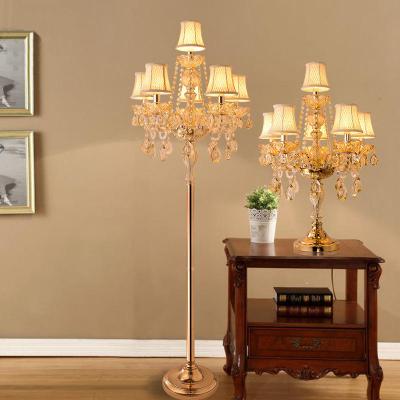 China Factory Direct Factory EUROPE Customized Amber Crystal Table Lamp European Living Room Used for sale